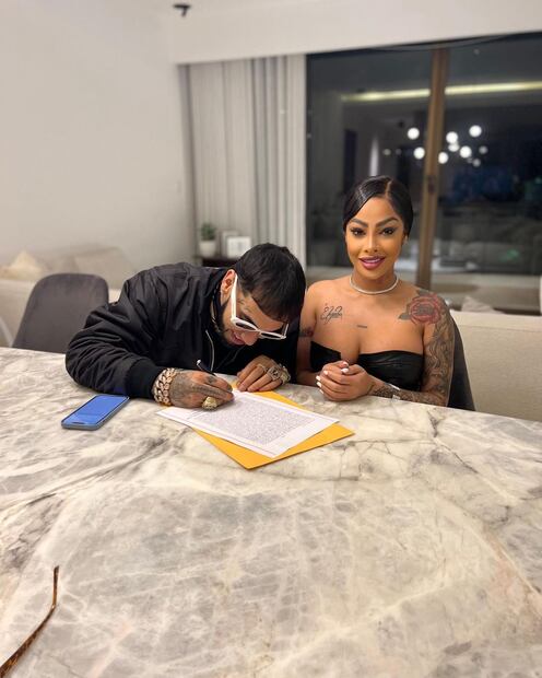 Yailin y Anuel AA se casaron por civil a mediados de 2022 y así lo compartieron en las redes sociales. Fuente: Instagram @yailinlamasviralreal