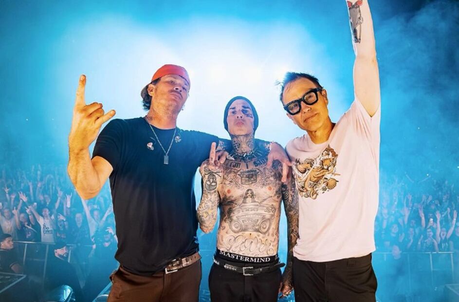 Travis, Tom y Mark, integrantes de Blink-182, se presentan mañana en el Auditorio
GNP.
Foto: Instagram