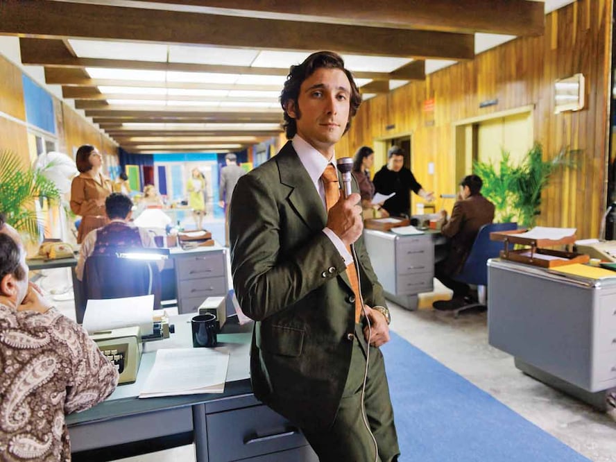 En Autor, mota y rocanrol, Emiliano Zurita interpreta Justino Compeán, uno de los organizadores del Festival de Avándar. Crédito: Especial