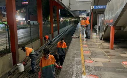 Dan limpieza profunda a estaciones Camarones de Línea 7 y Ermita de Línea 2 del Metro