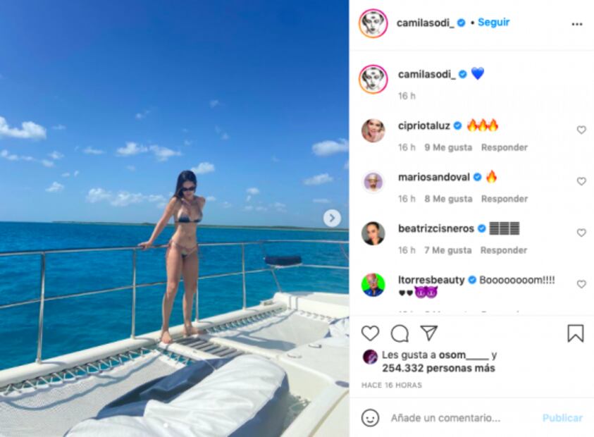 Camila Sodi disfruta del sol en mini bikini durante un paseo en yate