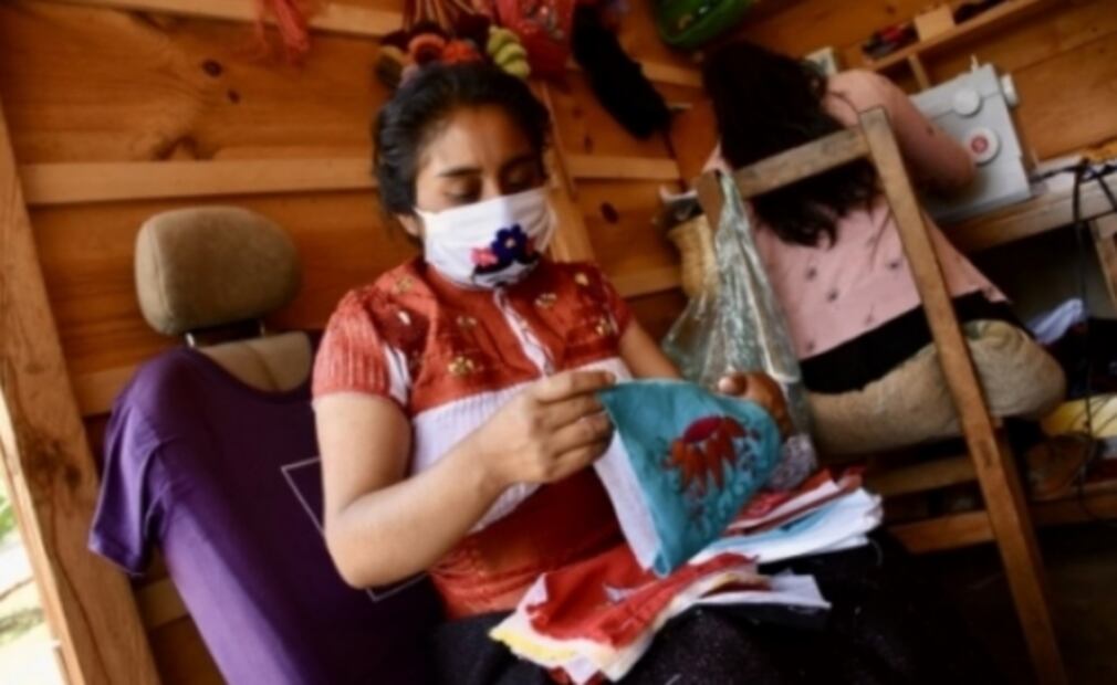 Mexican artisans make hand embroidered face masks for the COVID-19 pandemic