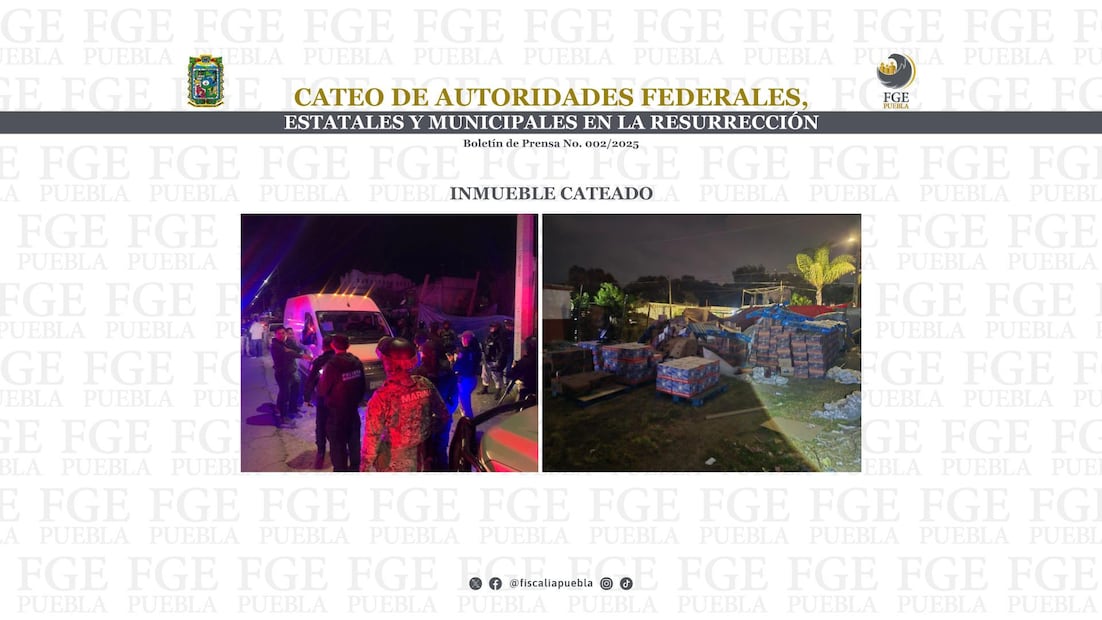 Más de 19 toneladas de mercancía robada fueron recuperadas durante un cateo realizado en la ciudad de Puebla . (Foto: especial)