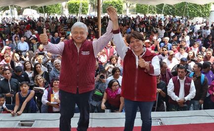 Acompaña AMLO a Delfina en mitin en Cuautitlán