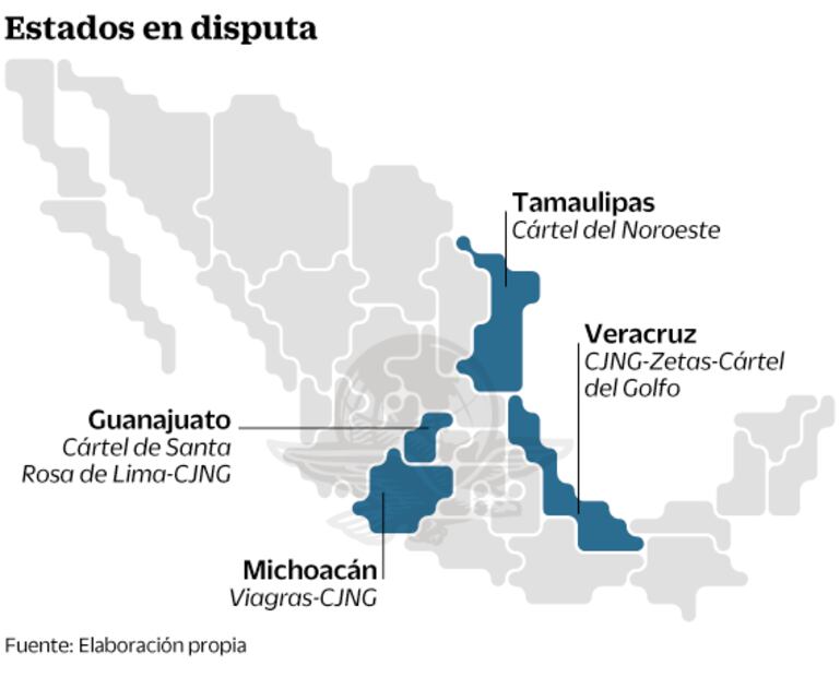 Reconfiguración de cárteles genera combates