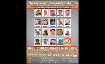 Fiscalía de Chiapas ofrece recompensa de 500 mil pesos por información para localizar a desaparecidos de Pantelhó