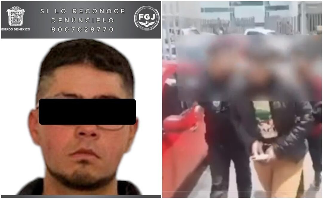 Por el feminicidio de una joven de 25 años quien era su pareja sentimental fue detenido Brandon "N". Fotos: FGJ y captura de video