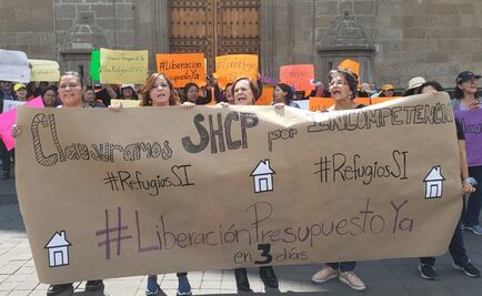 Responsables de refugios para mujeres se manifiestan en Palacio Nacional