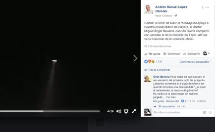Admite AMLO error en mensaje de Facebook