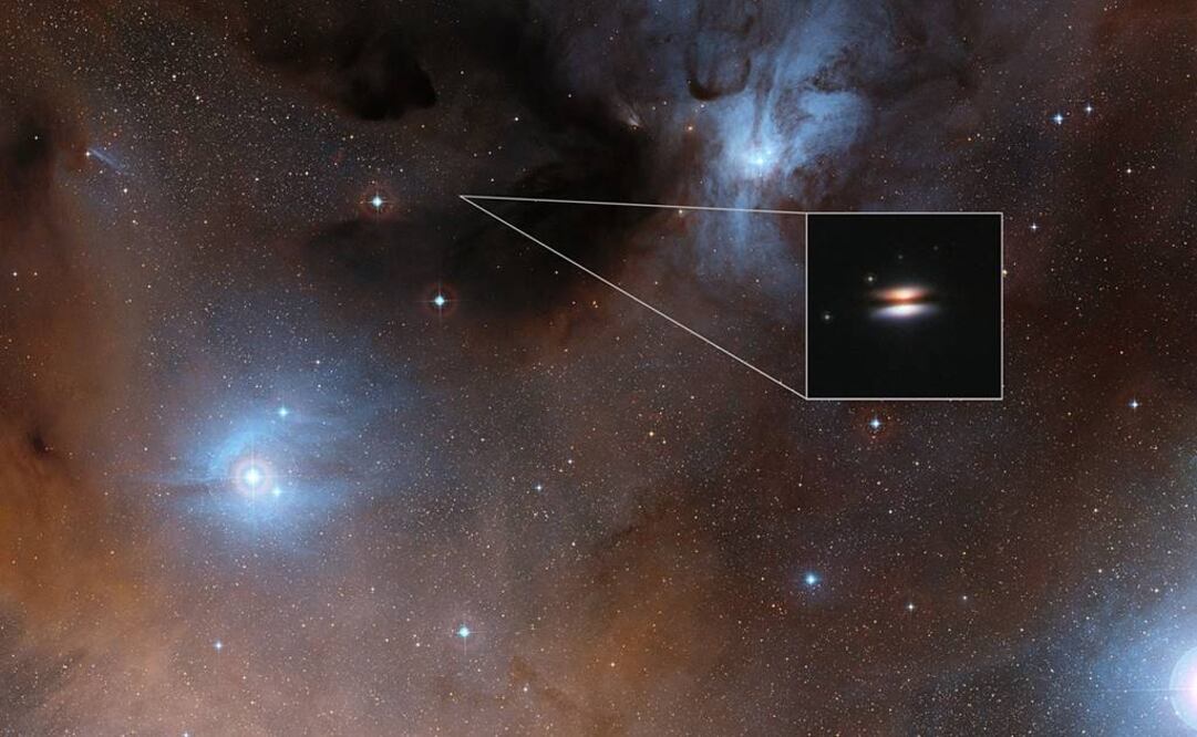 La medición se ha realizado en granos de polvo de un milímetro que se encuentran en el disco protoplanetario llamado "Platillo volante" alrededor de la joven estrella 2MASS J16281370-2431391. Foto: ESO