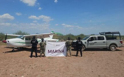 Semar asegura avioneta tipo Cessna en pista clandestina de Sonora; presunto responsable trasladaba metanfetaminas