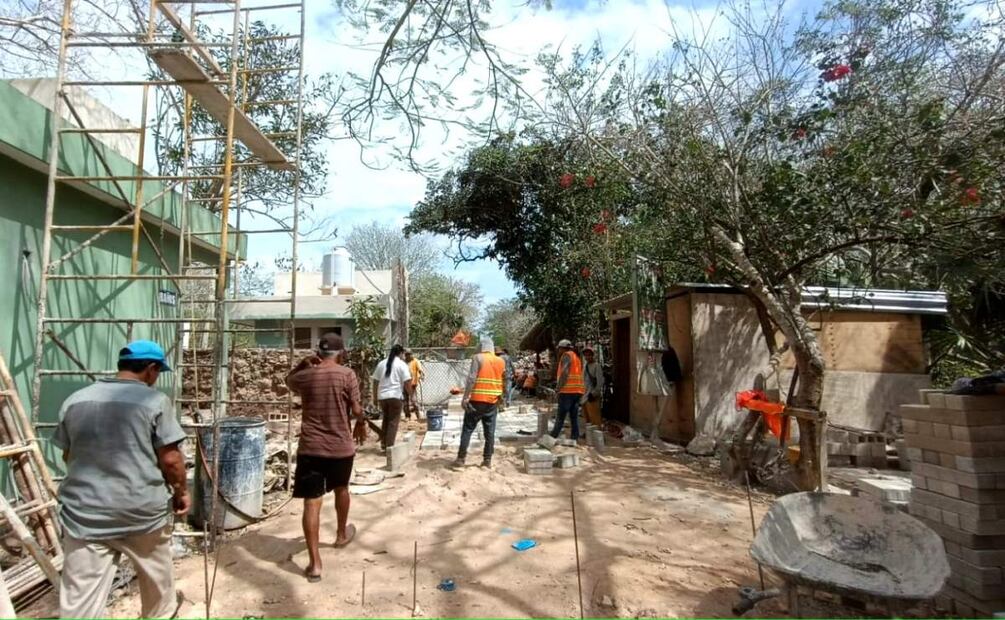 Ejidatarios detienen obras en Mayapán, zona arqueológica de Yucatán (25/02/2025). Foto: Especial