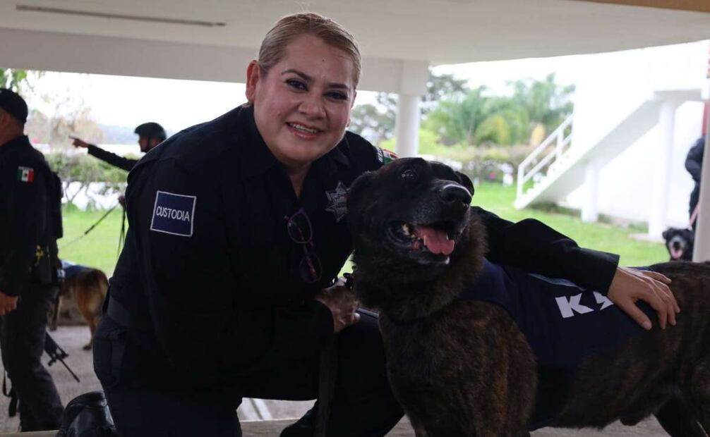 Jubilan a 16 oficiales caninos de Prevención y Reinserción Social. Foto: Especial