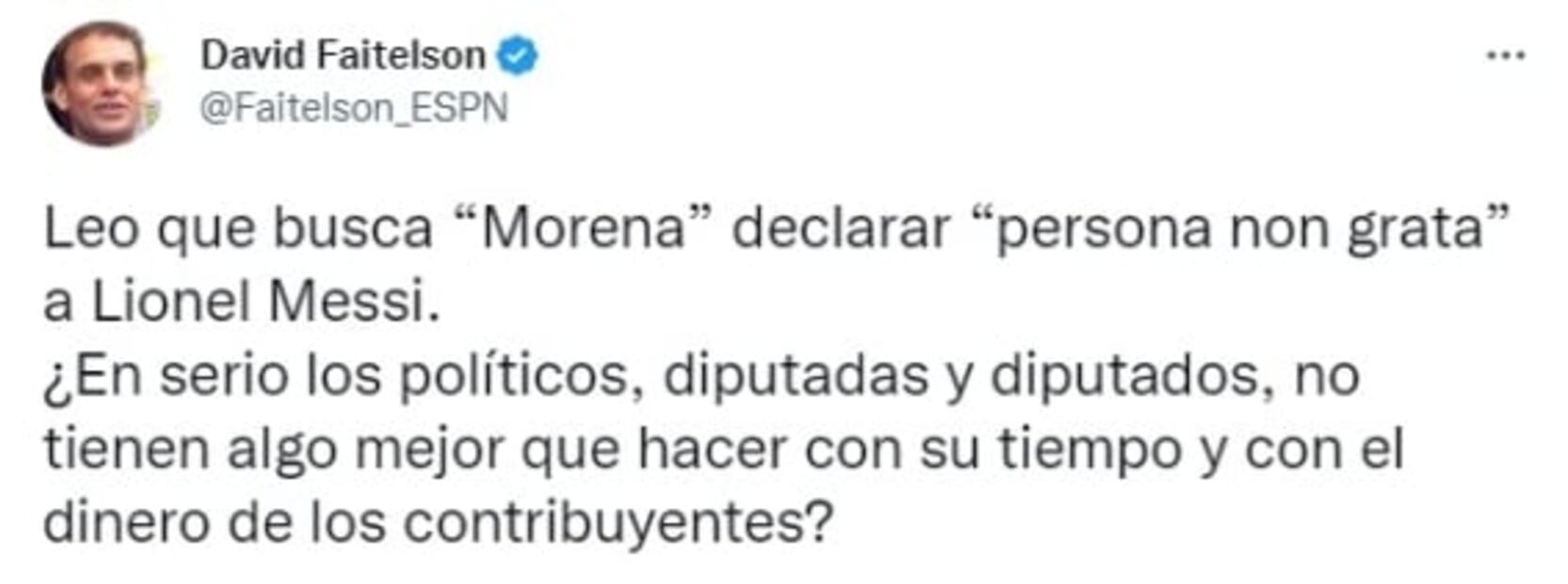 David Faitelson revienta a diputada María Clemente por proponer a Messi como 'persona non grata'