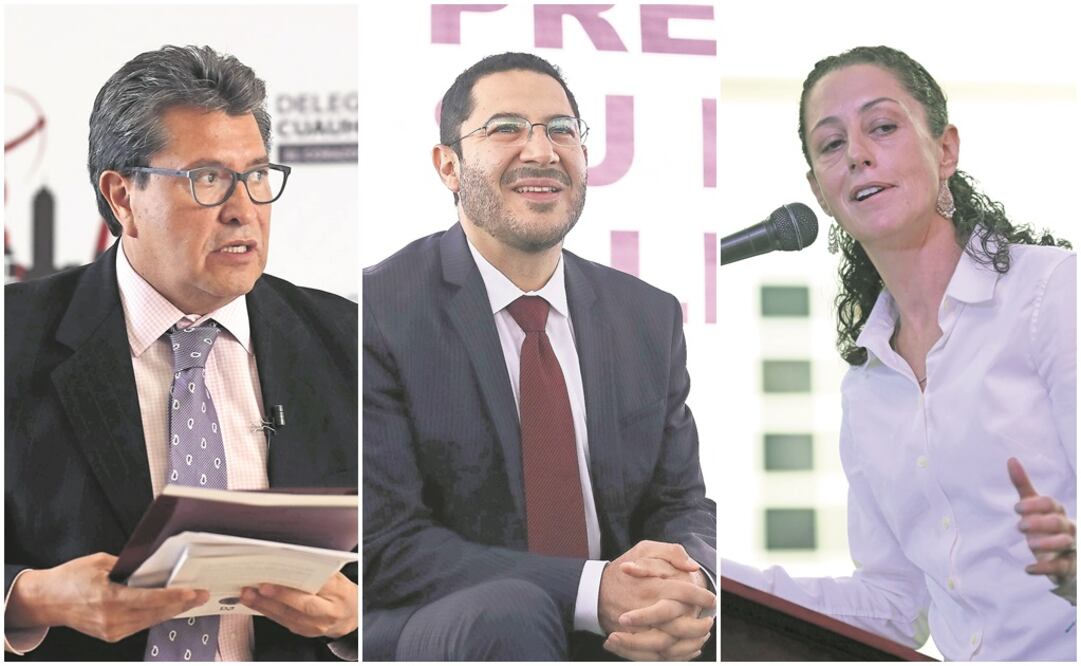 RICARDO MONREAL ÁVILA, Delegado en Cuauhtémoc; MARTÍ BATRES GUADARRAMA, Presidente de Morena en la CDMX; CLAUDIA SHEINBAUM PARDO, Delegada de Tlalpan (FOTO: ARCHIVO EL UNIVERSAL)