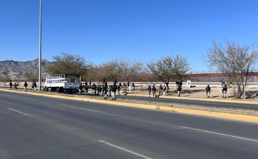 El túnel fue encontrado en el bordo del río Bravo en Ciudad Juárez y frente a la Plaza de la Mexicanidad (13/01/2025). Foto: Especial