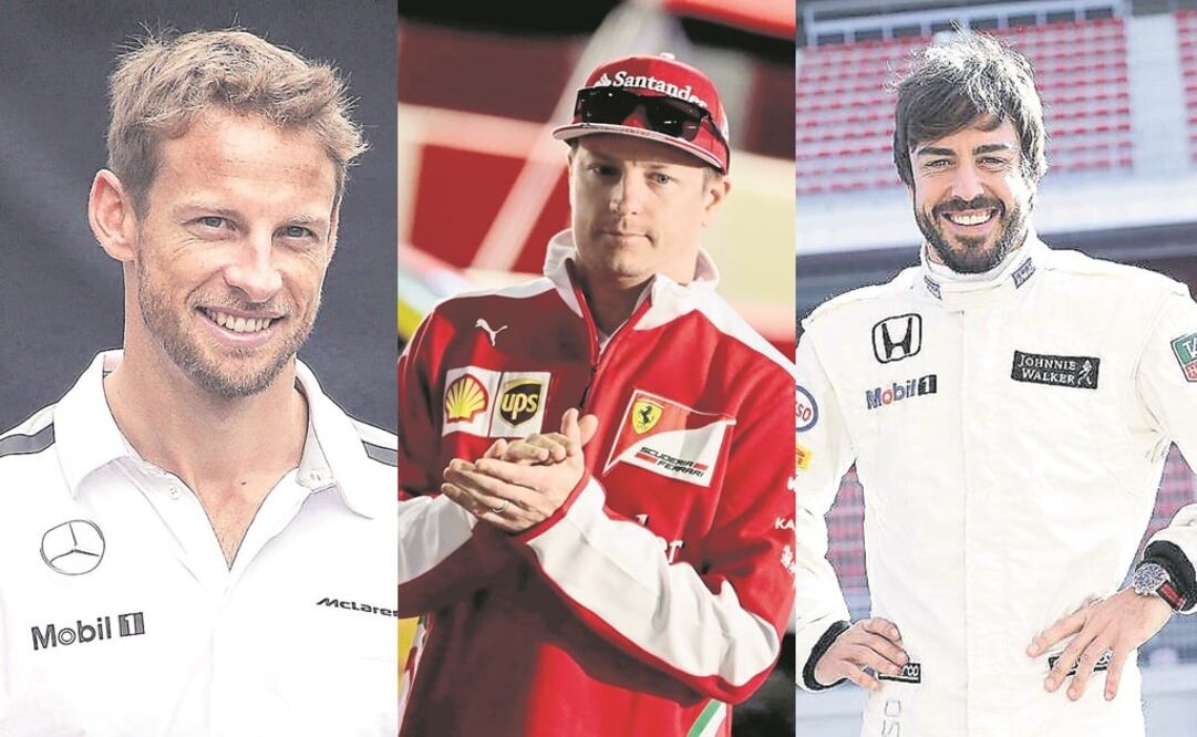 J. Button, K. Raikkonen y F. Alonso. (FOTO: ARCHIVO. EL UNIVERSAL)