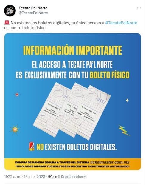 ¡Atención! No hay boletos digitales para el festival Pa'l Norte 2023