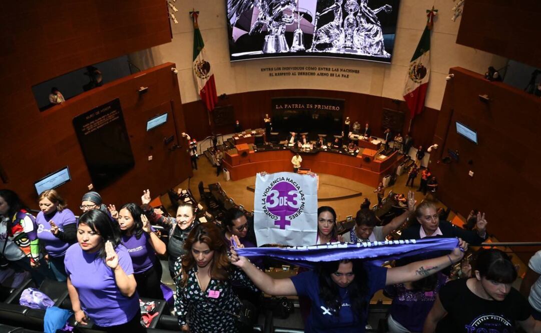 Activistas dieron la espalda a Fernández Noroña en aprobación de la ley 3 de 3. Foto: Twitter @Pat_MercadoC