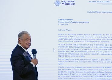 La carta de respaldo de AMLO al presidente de Argentina por "embestida de la élite conservadora"