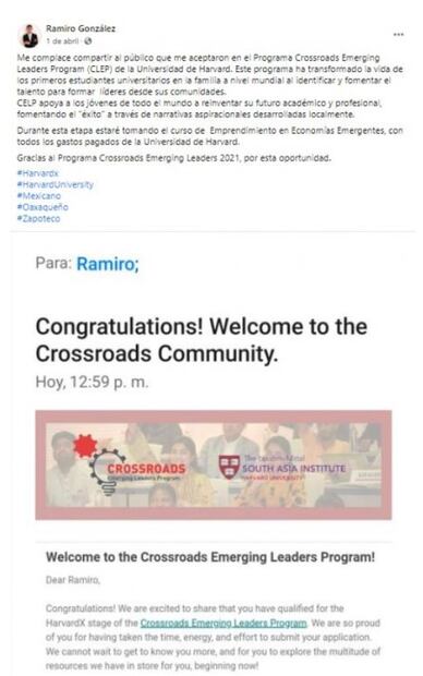 Harvard beca a joven zapoteco de Oaxaca gracias a proyecto para emprendedores