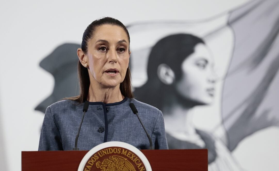La presidenta Claudia Sheinbaum en Palacio Nacional el 9 de junio de 2025. Foto: EFE