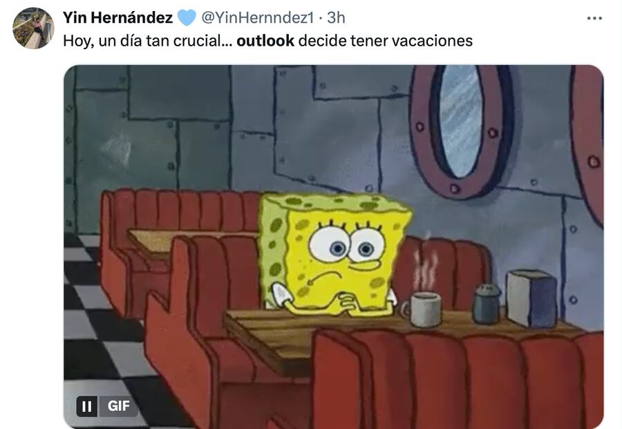 Los mejores memes que dejó la caída Outlook y Teams de Microsoft. Foto: Captura de pantalla