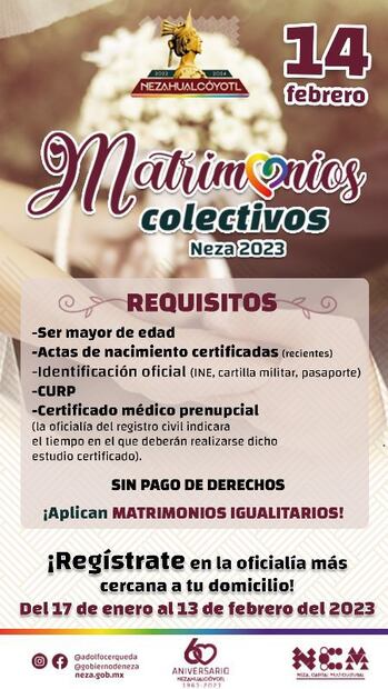 Amor es amor en Neza; por primera vez en la historia, municipio alista bodas colectivas igualitarias gratis
