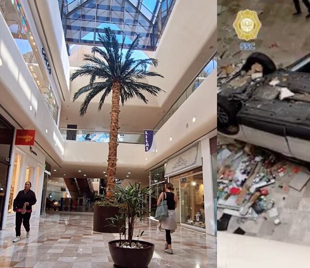Camioneta cae de tercer piso en centro comercial; ¿cómo es Plaza Lilas en la alcaldía Miguel Hidalgo?