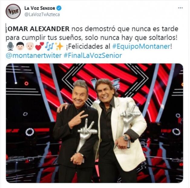 Omar Alexander, del equipo Montaner, se corona como ganador de "La Voz Senior"