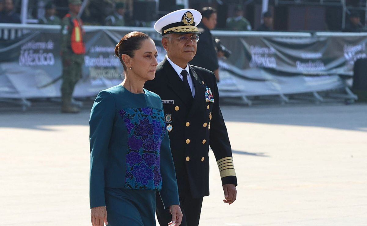 La presidenta Claudia Sheinbaum durante el Desfile Militar en conmemoración al Aniversario 115 de la Revolución Mexicana este jueves 20 de noviembre de 2025. Foto: Berenice Fregoso/ EL UNIVERSAL