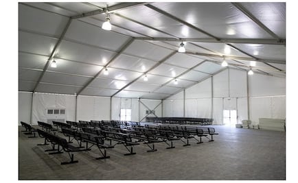 Instalan nuevo albergue para migrantes en Donna, Texas