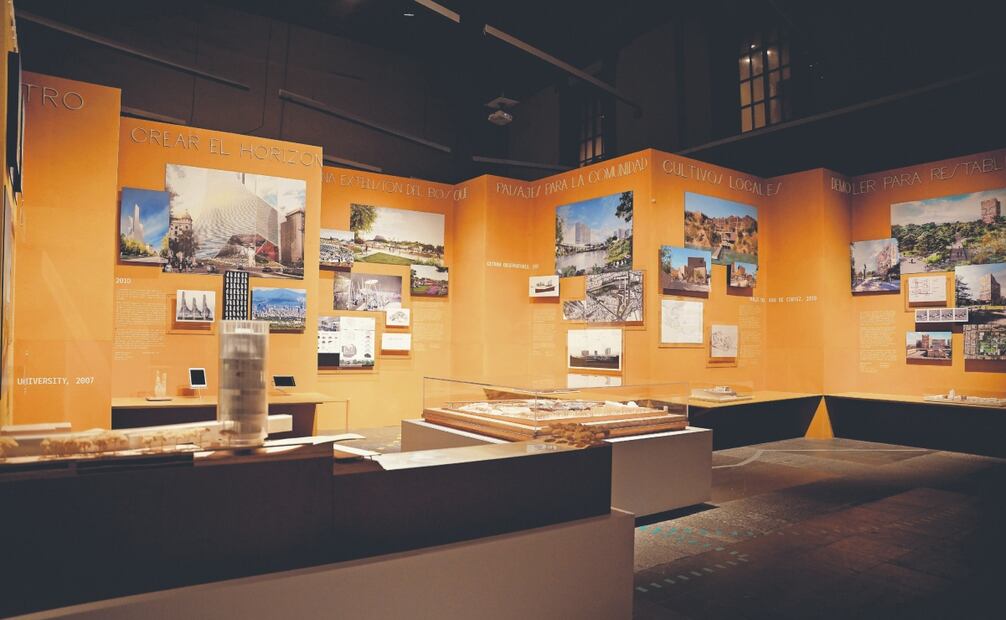Aspectos de la exposición Ideas en tránsito. No-construidos, Enrique Norten/TEN Arquitectos, en el Museo Franz Mayer. Foto: Museo Franz Mayer