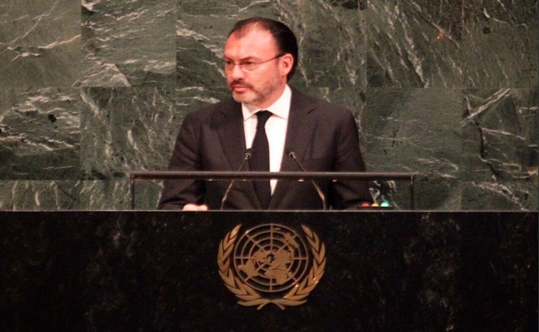 Mexico's Ministry of Foreign Affairs, Mexico’s Foreign Minister, Luis Videgaray, addressing the international community at the 72nd session of the United Nations General Assembly, Heads of State and Government - Photo: Taken from SRE Twitter account