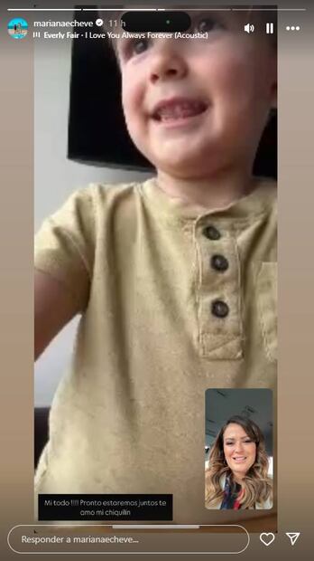 Mariana Echeverría presume su encuentro con su hijo Lucca.