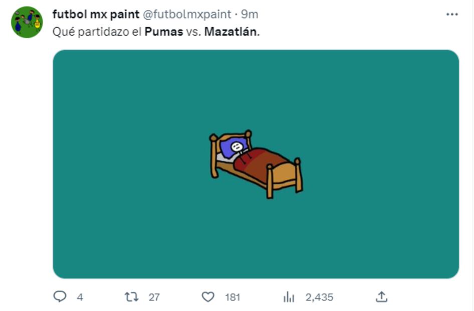 Los mejores mejores memes del partido entre Pumas y Mazatlán