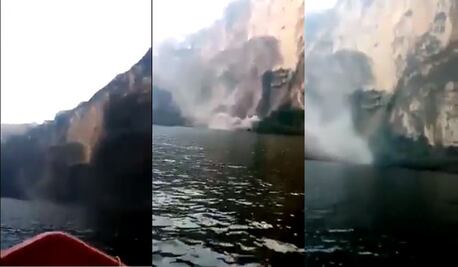 Captan derrumbe en el Cañón del Sumidero, en Chiapas