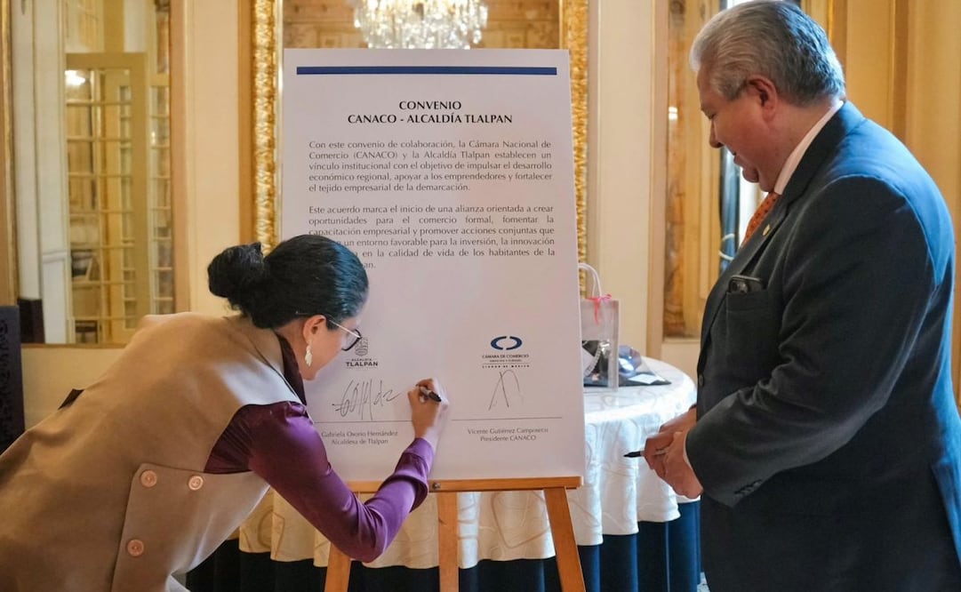 Tlalpan y CANACO firman convenio para impulsar la economía local (02/07/2025). Foto: Especial