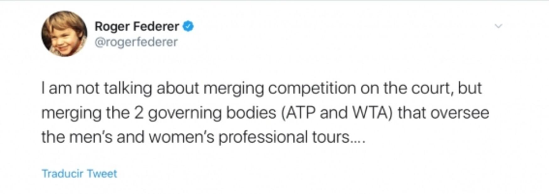 Federer pide una fusión entre el tenis masculino y femenino