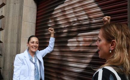 Sheinbaum y Gutiérrez Müller recorren galería de arte urbano en el Centro Histórico