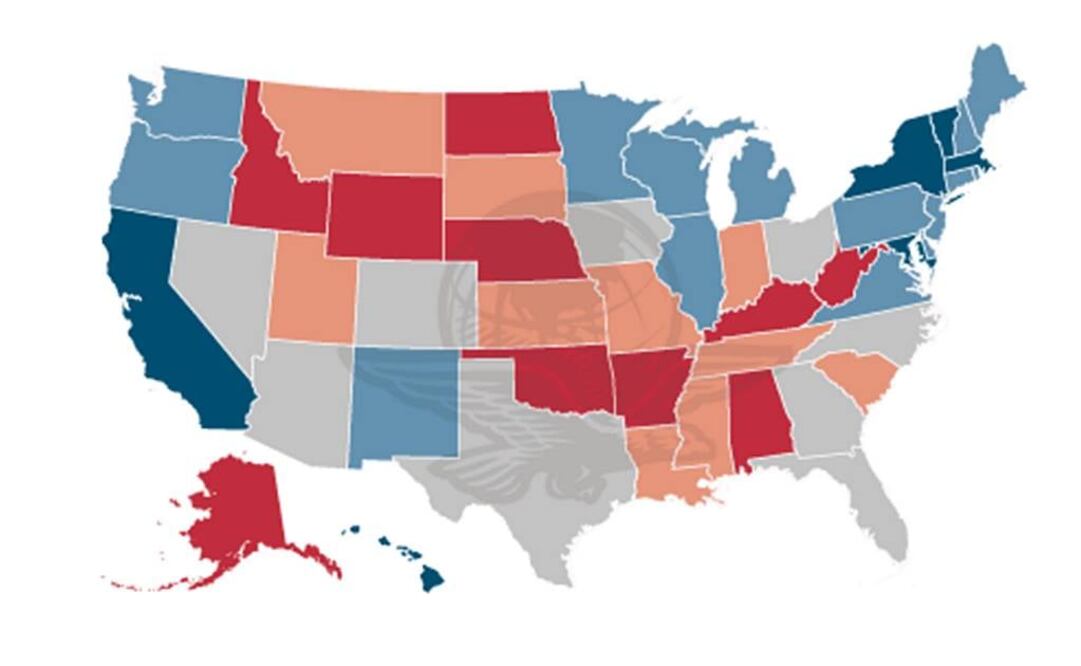 Mapa. La tendencia electoral en EU