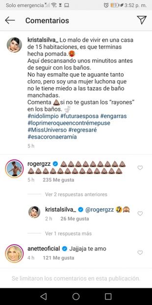 Kristal Silva “limpia” su casa usando vestido de gala