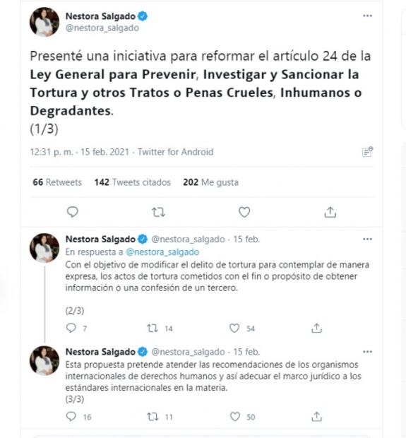 Chumel y Nestora Salgado se enfrentan en Twitter por iniciativa de senadora para modificar delito de tortura 