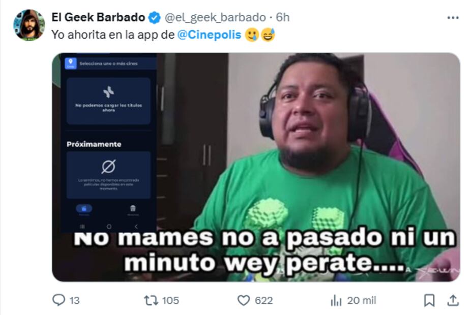 Usuarios reaccionaron en redes sociales a la saturación de la página de Cinépolis por la preventa para la película "Demon Slayer: Castillo Infinito". Foto: Captura de pantalla.