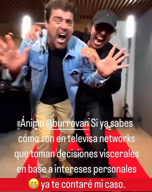 En redes sociales, Jorge “El burro” Van Rankin recibió solidaridad de su amigo Memo del Bosque.
