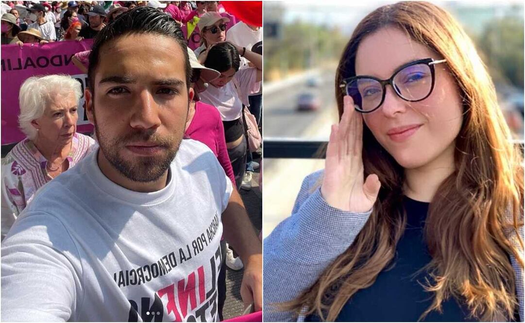 La disputa comenzó por un tuit de Estefanía Veloz sobre el acoso a los hijos de AMLO. FOTO: Instagram luisfecalderonz y estefaniavloz