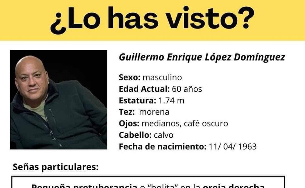 Guillermo Enrique López Domínguez (visto por última vez el 6 de enero)
