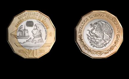 Así es la nueva moneda de 20 pesos que conmemora el Bicentenario de la Marina-Armada de México