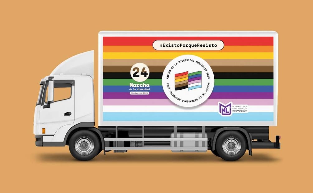 Transporte especial para asistir a la Marcha de la Diversidad en Monterrey, Nuevo León (20/06/2025). Foto: Facebook (Marcha de la Diversidad Monterrey)
