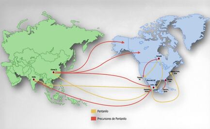 Desde China hasta EU: estas son las rutas del fentanilo que pasan por México